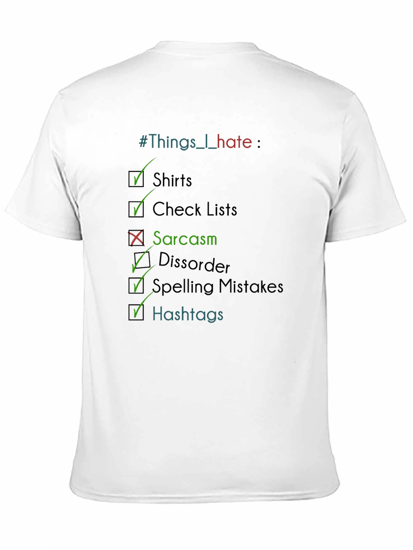 Black Sarcasm Check List Graphic T-Shirt view 11