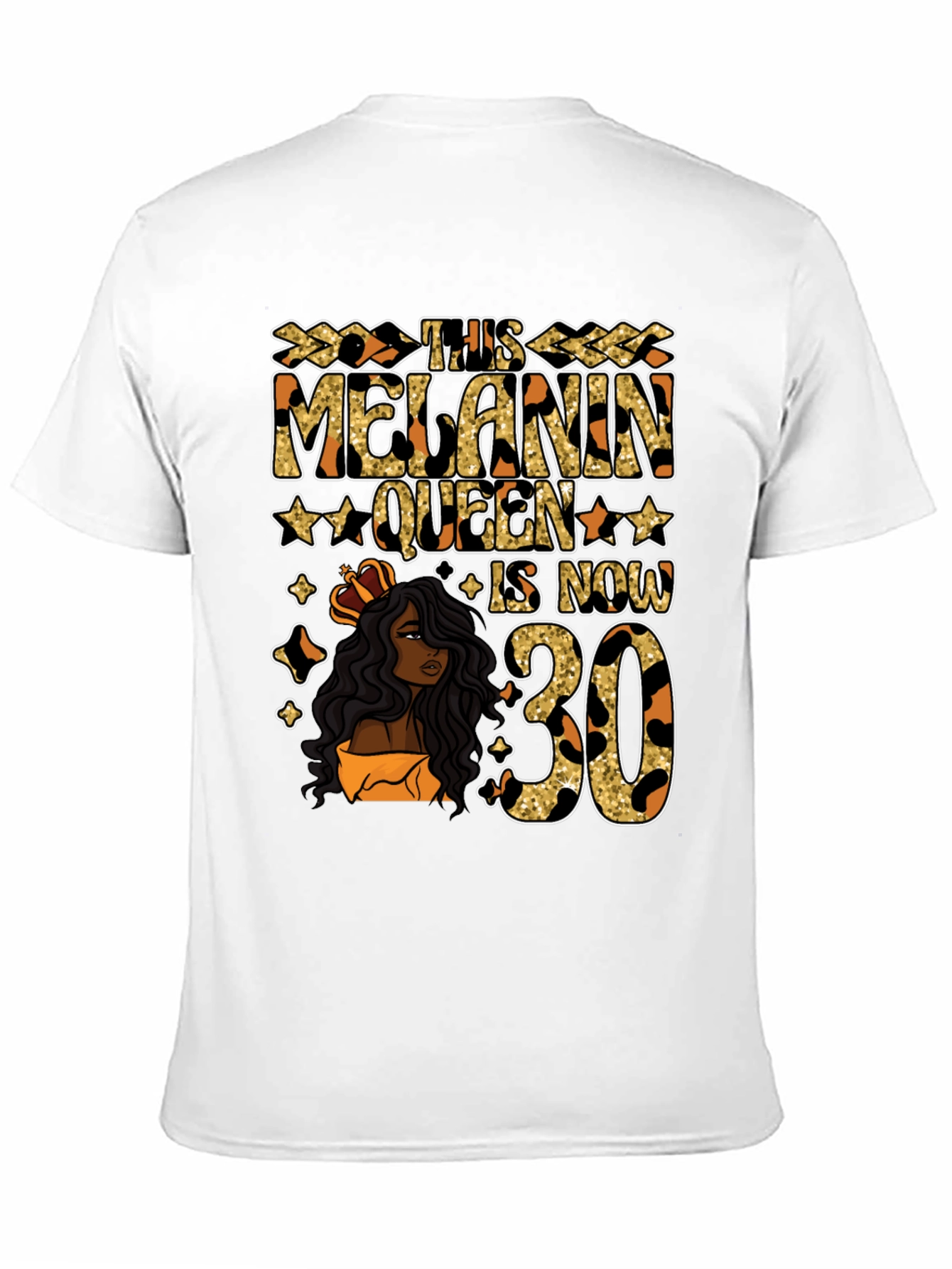 Melanin Queen 30th Birthday Graphic T-Shirt - 11