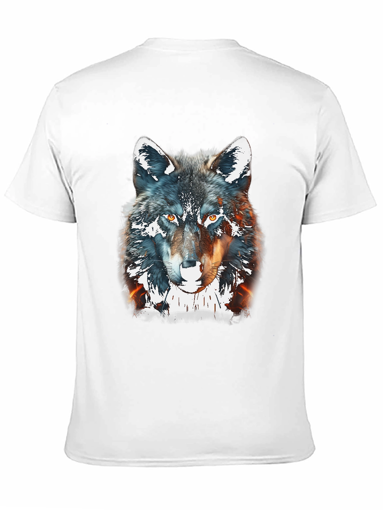 Black Wolf Graphic Print Tee - Black Cotton Blend view 11