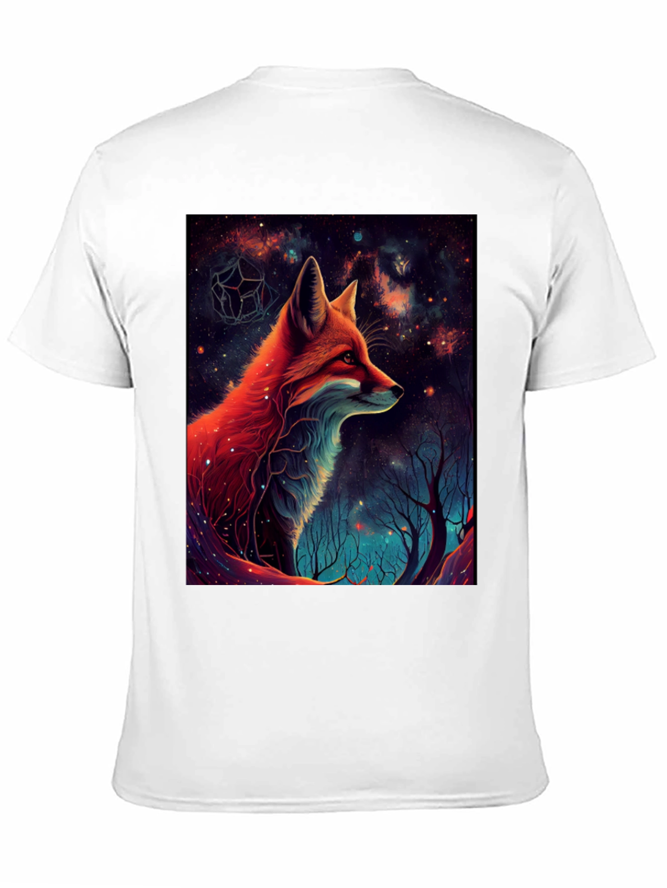 Black Cosmic Fox Graphic Tee - Men's Black T-Shirt view 11