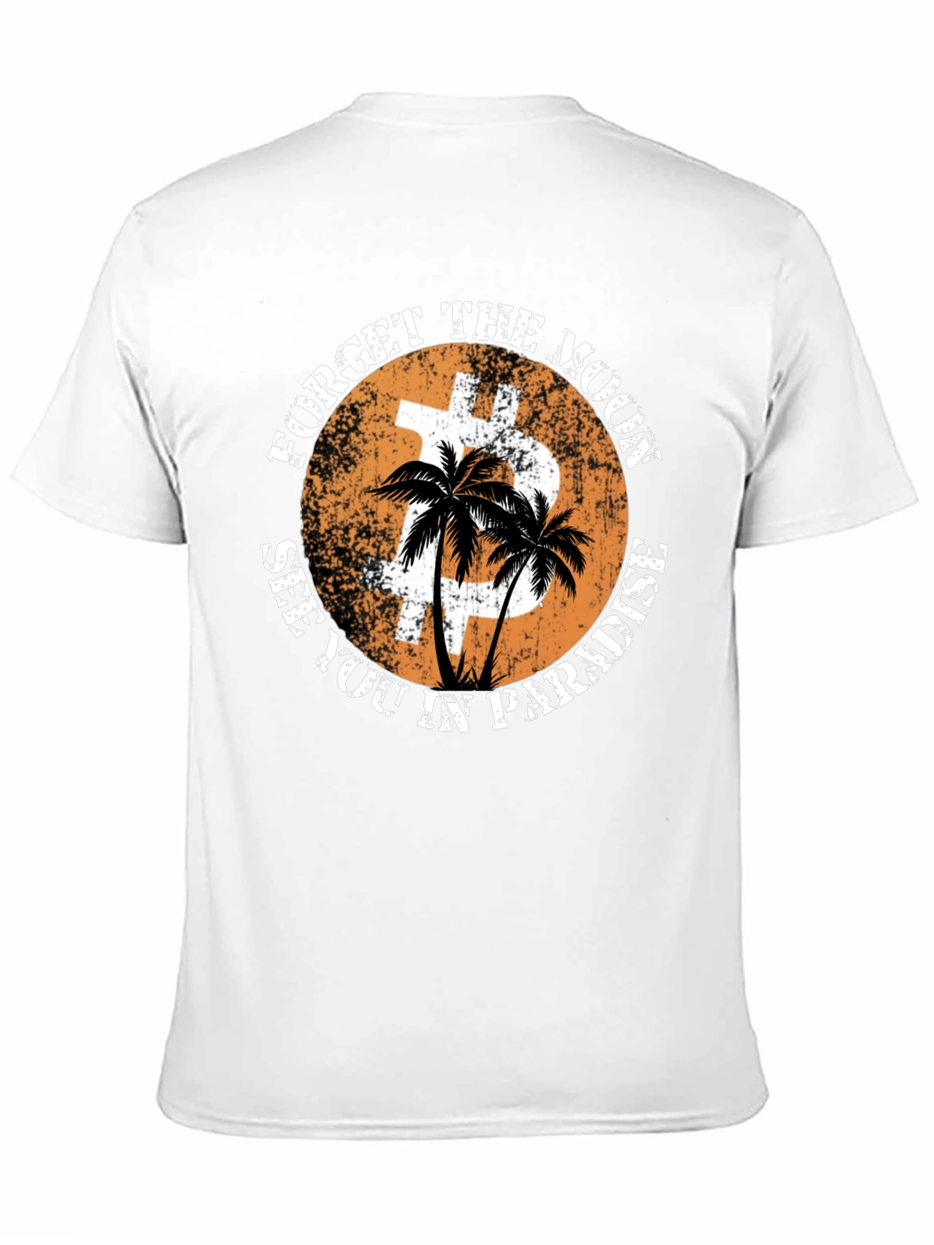 Black Forget the Moon Bitcoin Paradise T-Shirt view 11