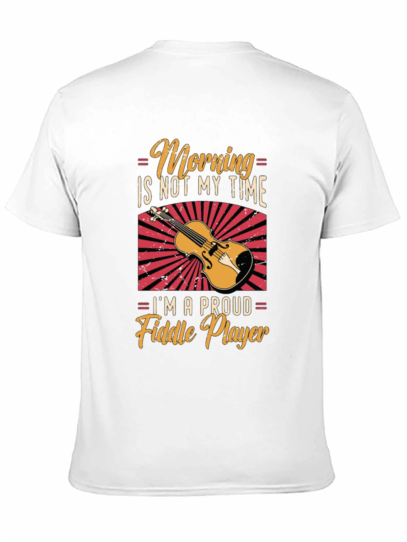 Black Funny Fiddle Player T-Shirt - Morning Not My Time view 11