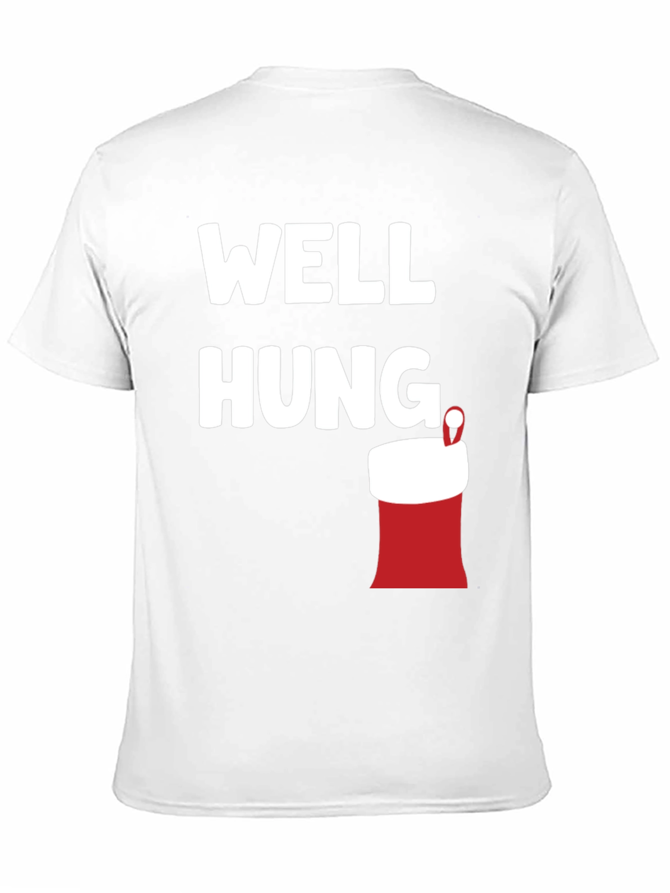 Black Well Hung Christmas Stocking Graphic T-Shirt view 11