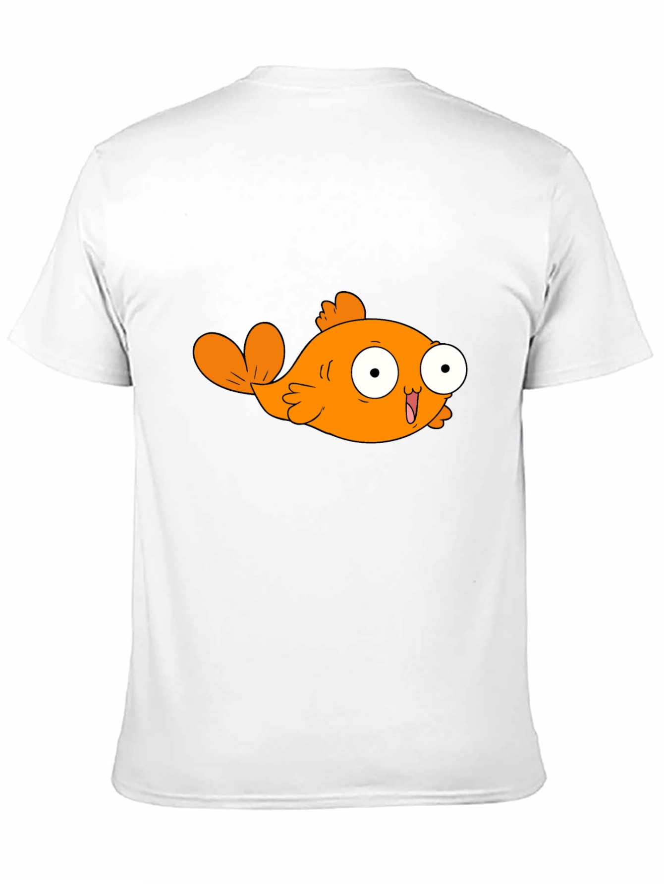 Black Cartoon Orange Fish Graphic T-Shirt view 11