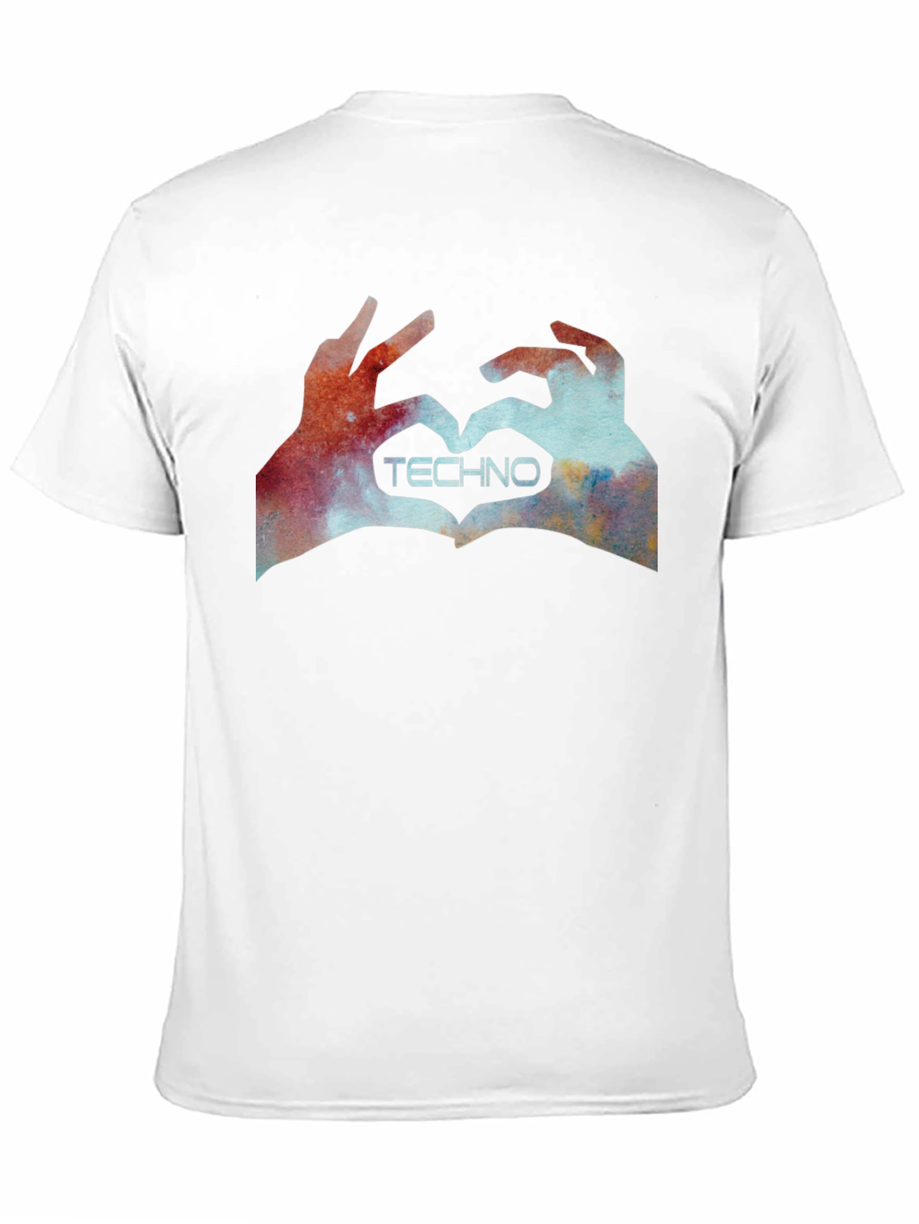 Black Techno Love Hands Graphic Tee - Black view 11