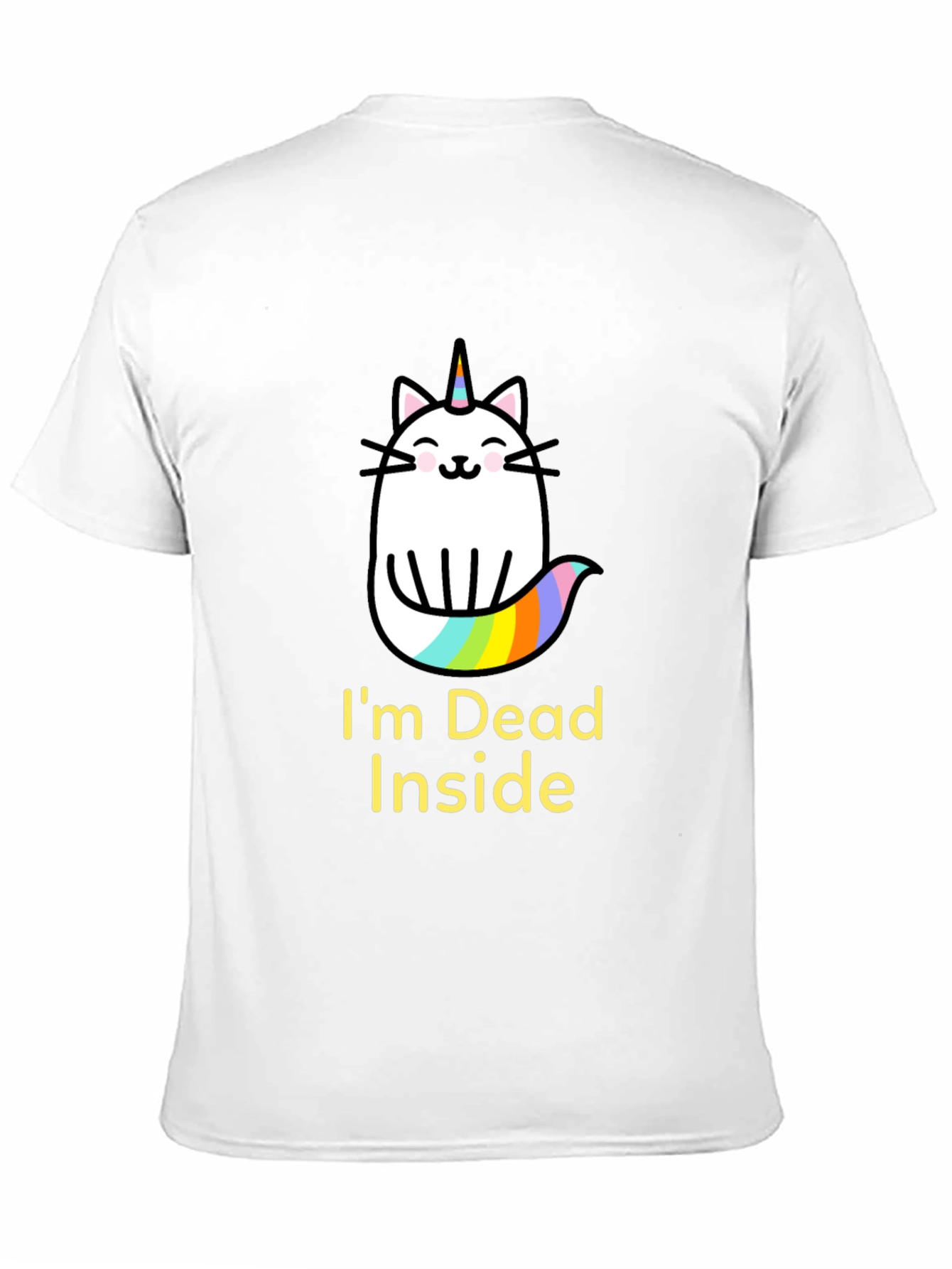 Black Dead Inside Unicorn Cat Graphic Tee view 11