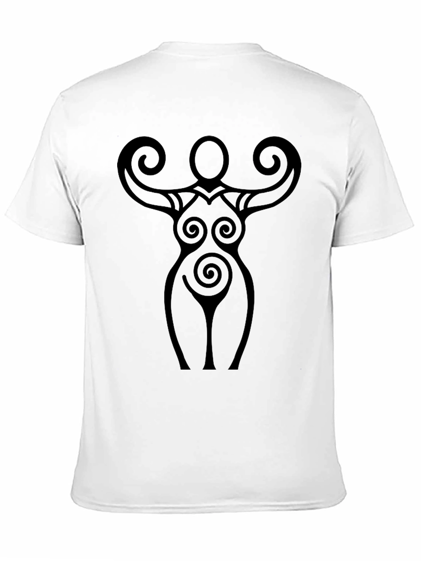 Black Spiral Goddess Graphic Tee - Black Cotton T-Shirt view 11