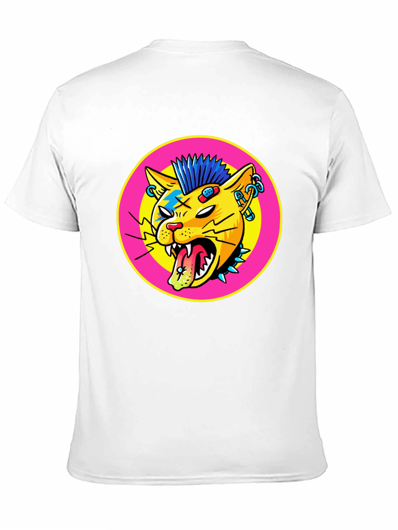 Black Punk Rock Cat Graphic Tee view 11