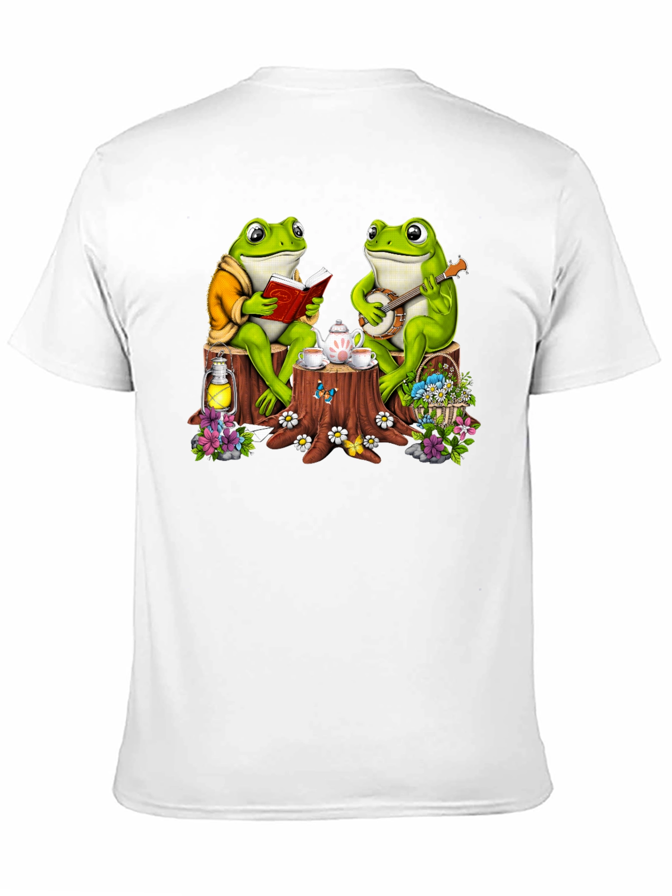Black Frog Tea Party T-Shirt - Whimsical Design view 11