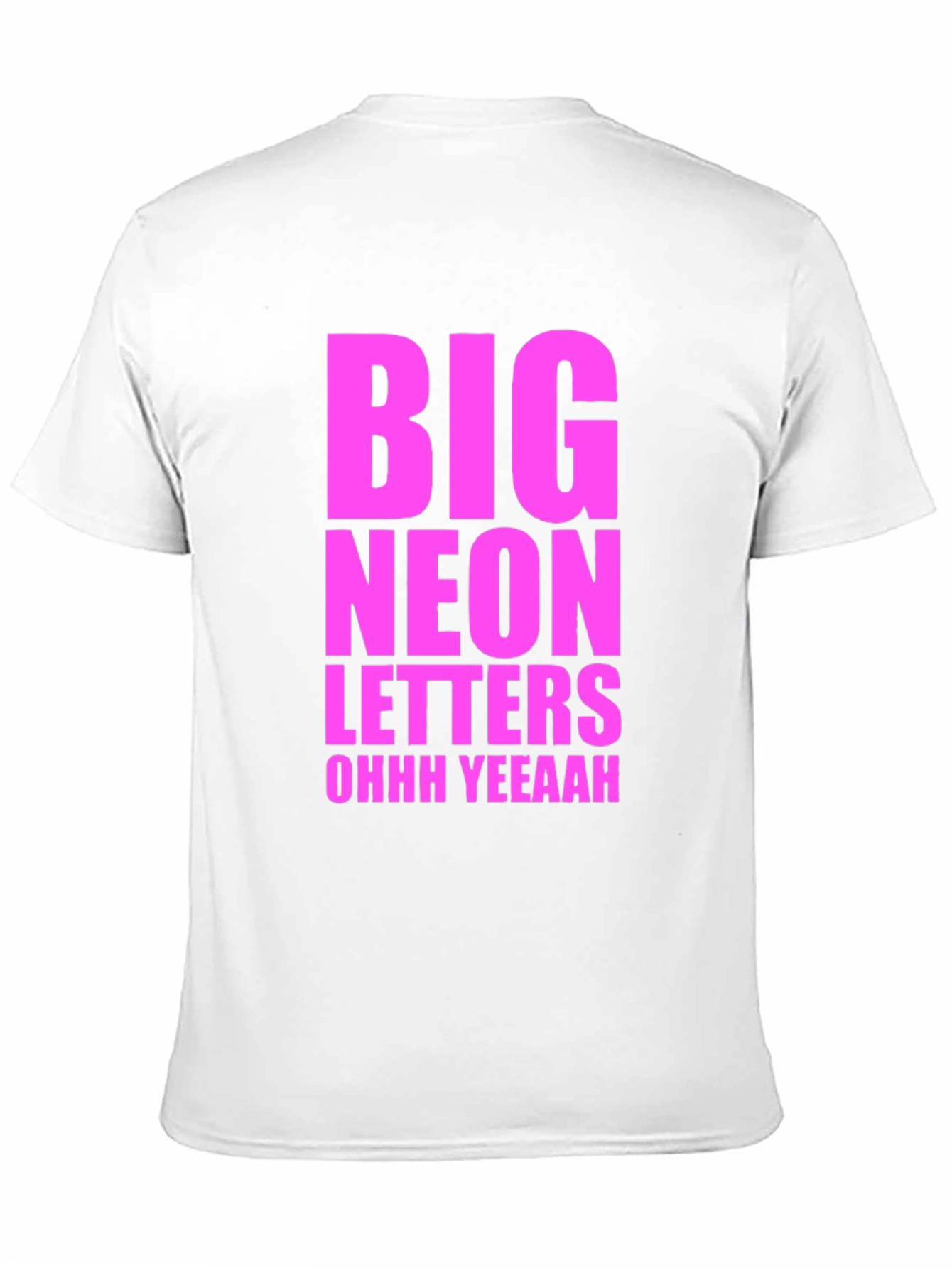 Black Big Neon Letters Graphic Tee - Black Cotton T-Shirt view 11