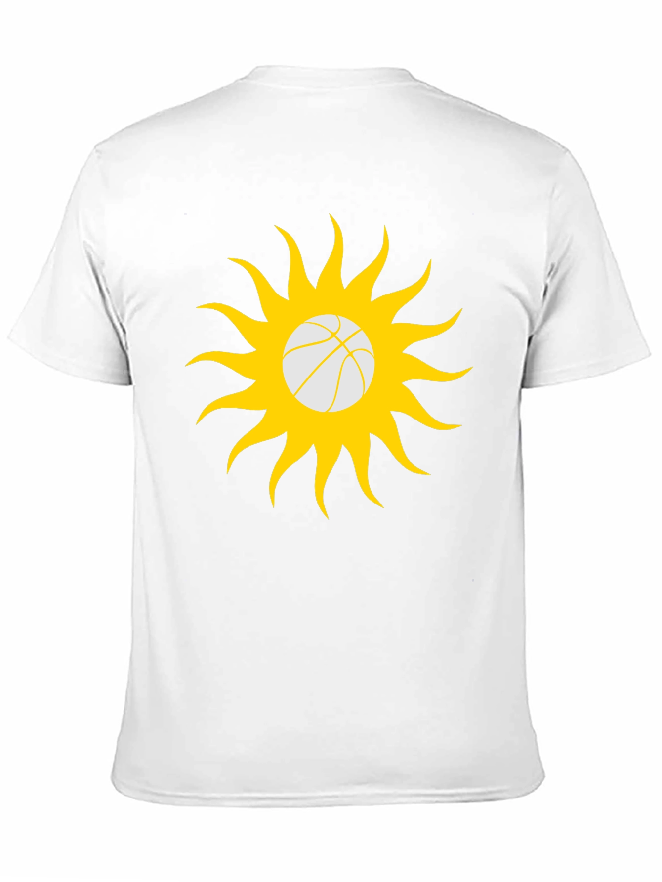 Black Basketball Sun Graphic T-Shirt - Black Cotton Tee view 11