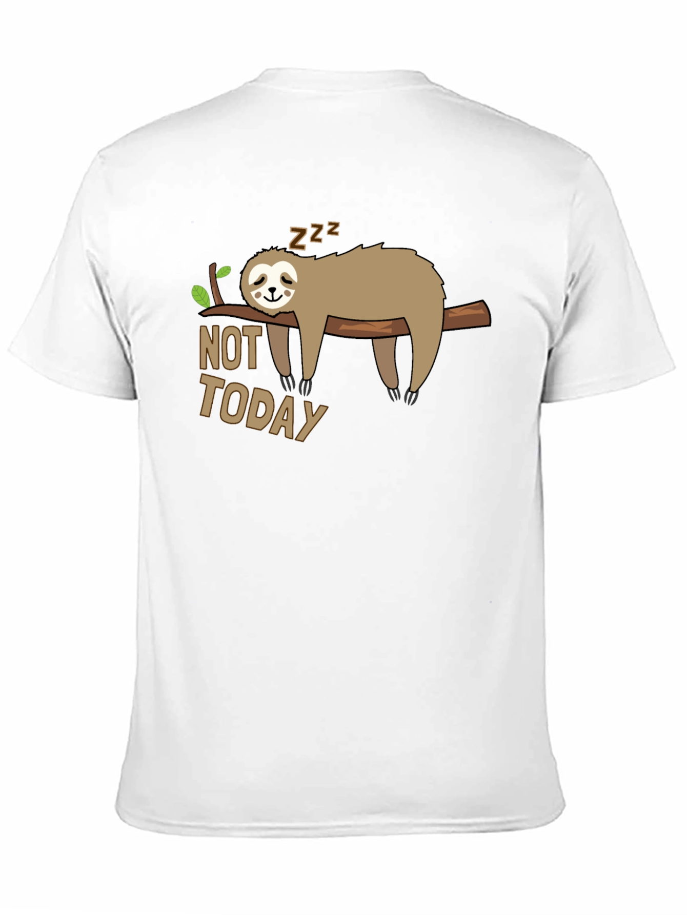 Black Not Today Sloth T-Shirt - Funny Lazy Animal Graphic Tee view 11
