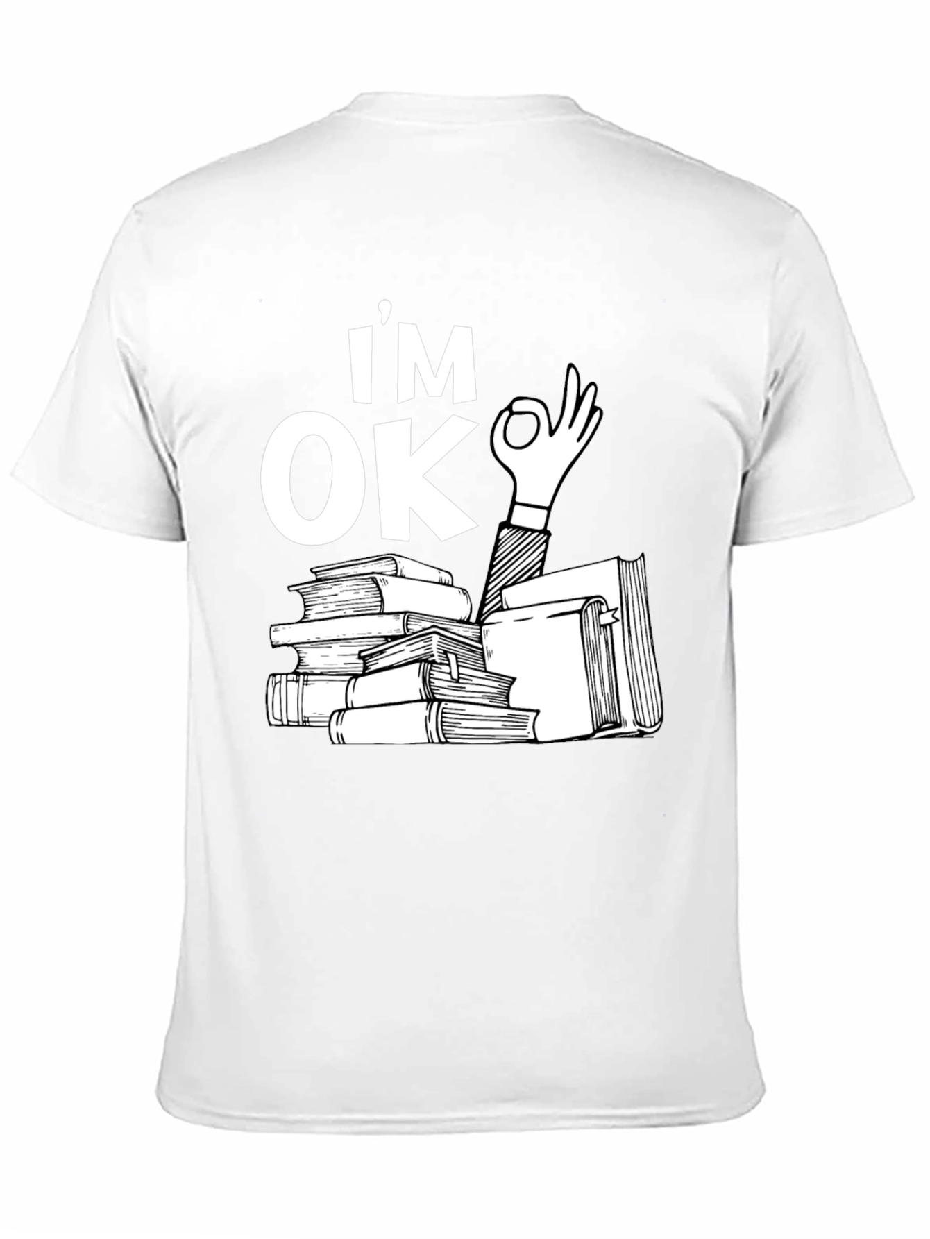 Black I'm OK Books Black T-Shirt - Reading Lover view 11