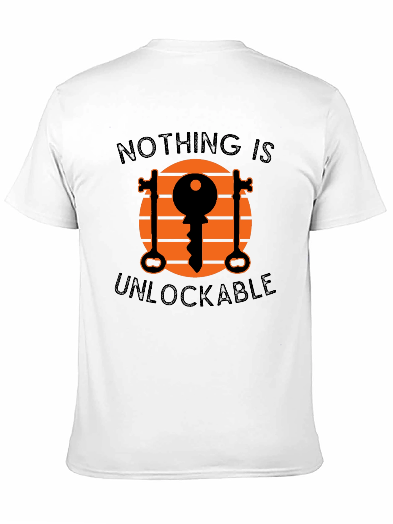 Black Unlockable Graphic Tee - Novelty Key Design T-Shirt view 11