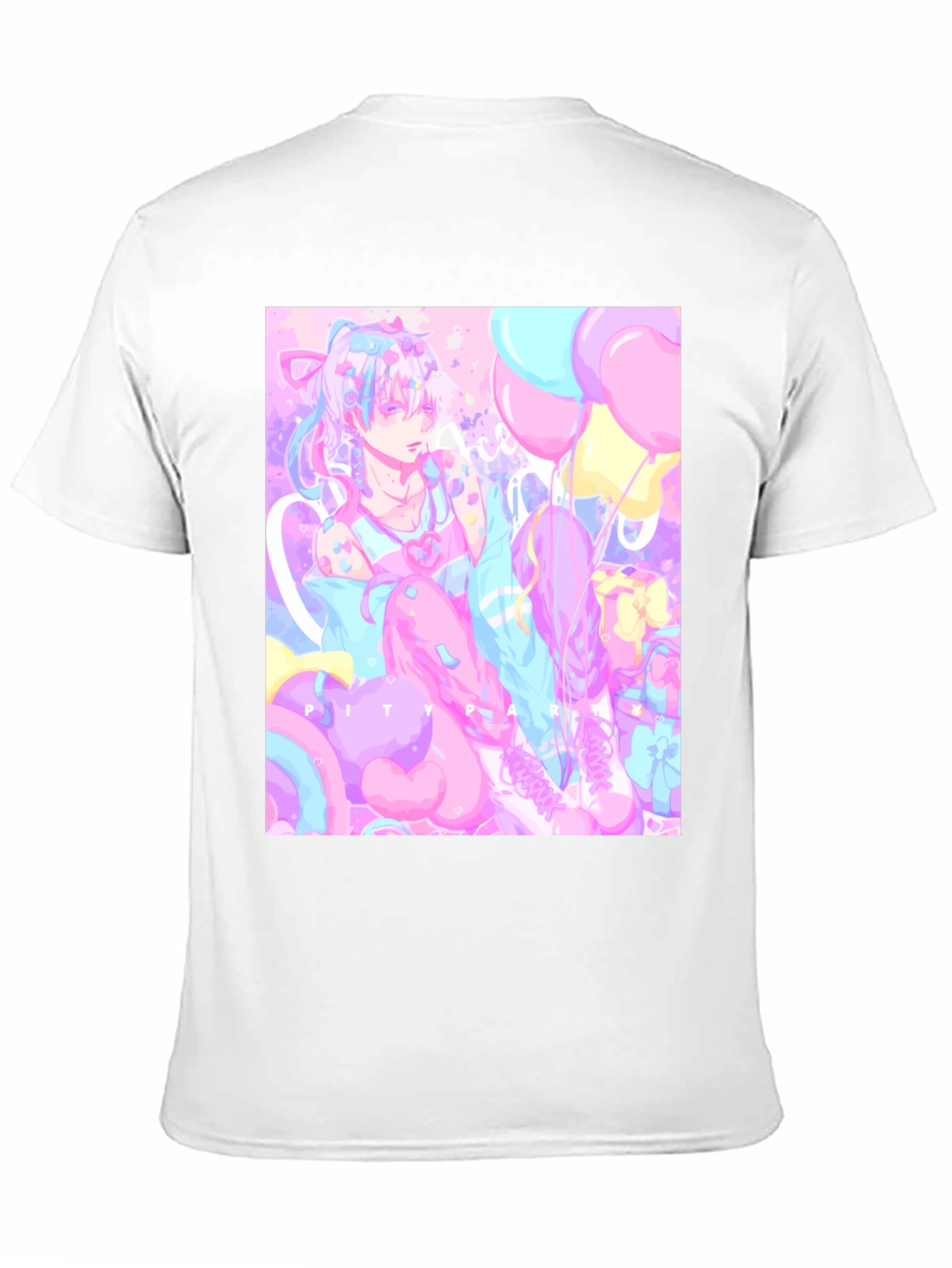 Black Anime Pastel Graphic Tee - Kawaii Pity Party T-Shirt view 11