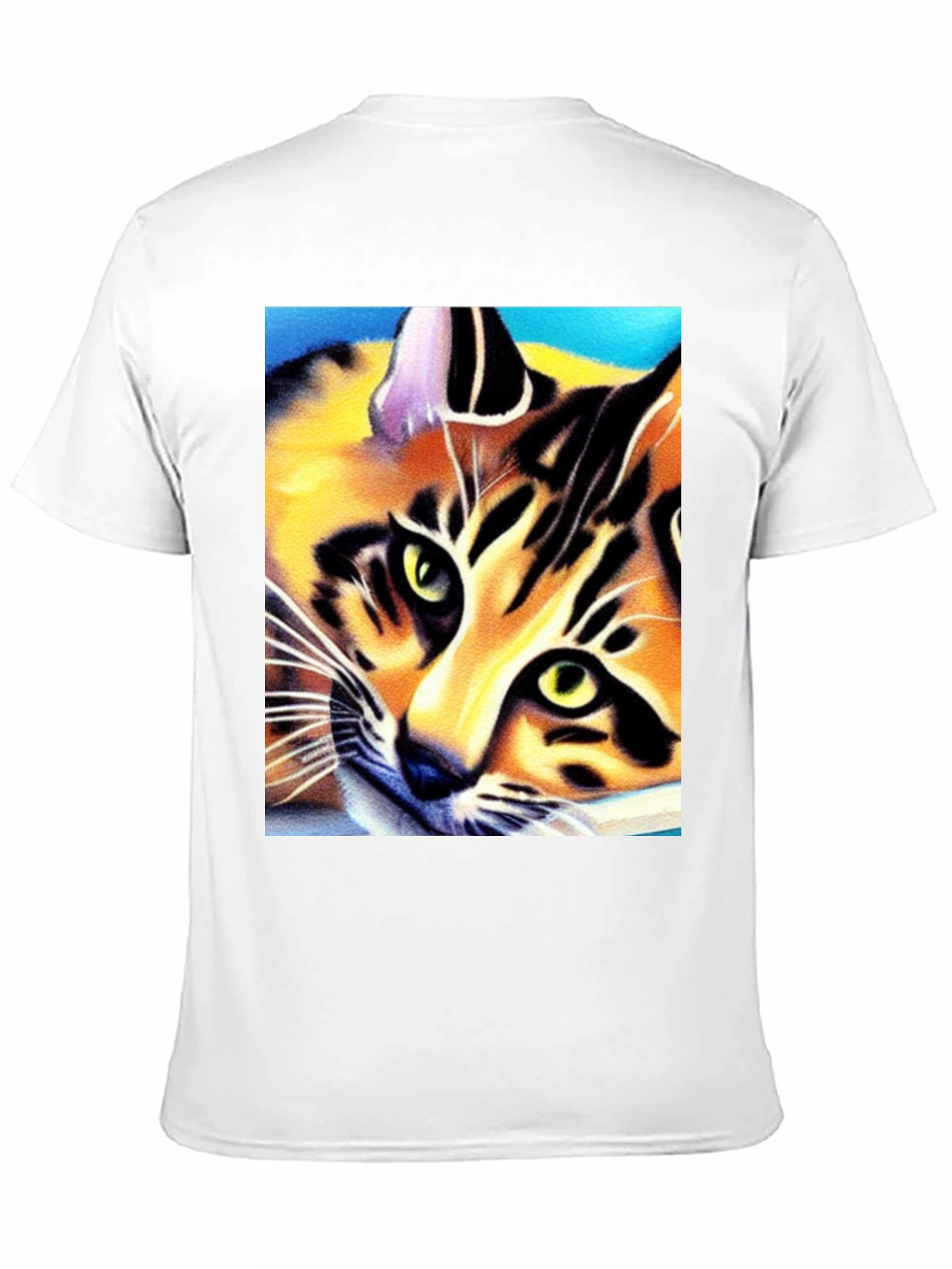 Black Cool Cat Art Graphic T-Shirt view 11