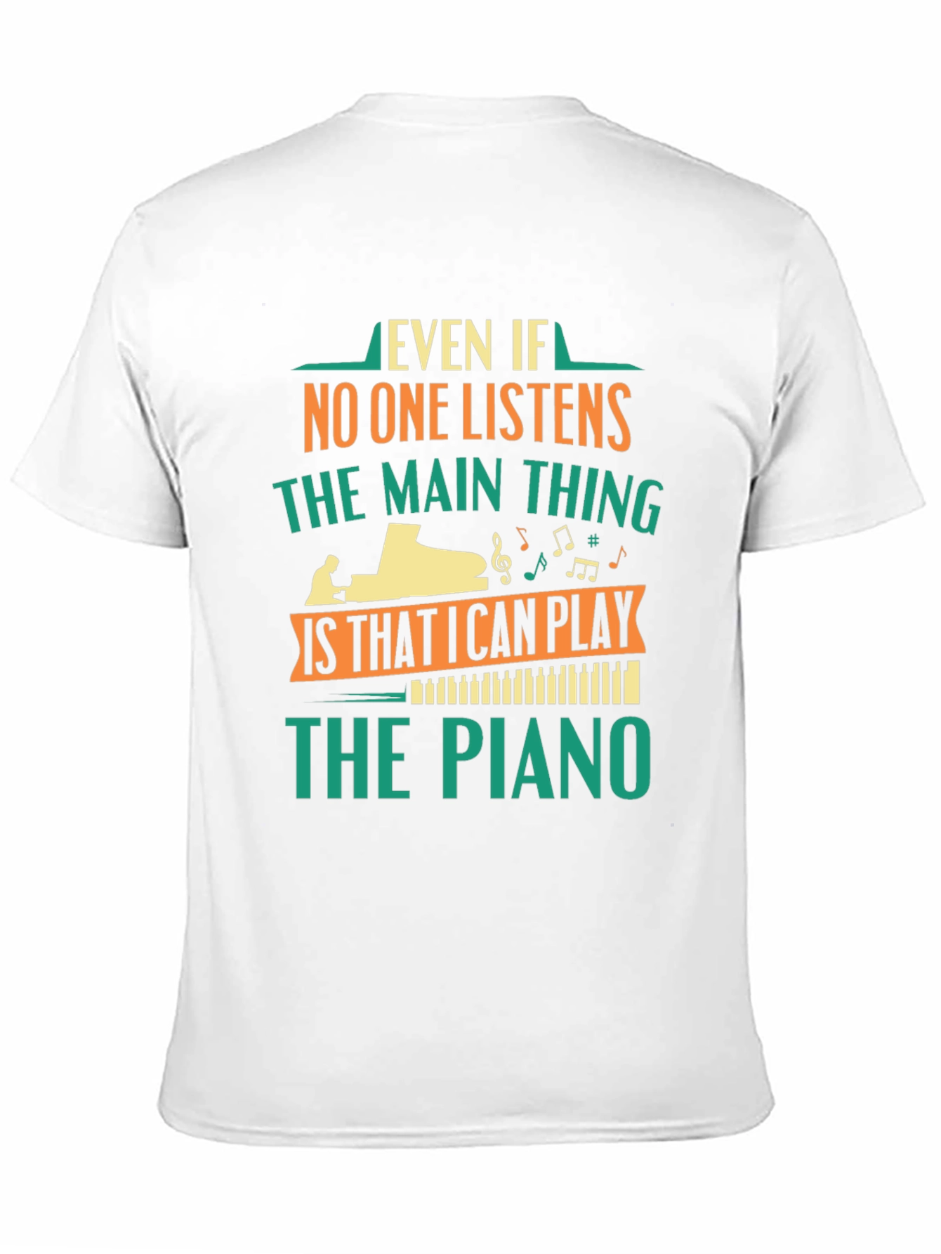 Black Piano Player T-Shirt - Music Lover Gift view 11