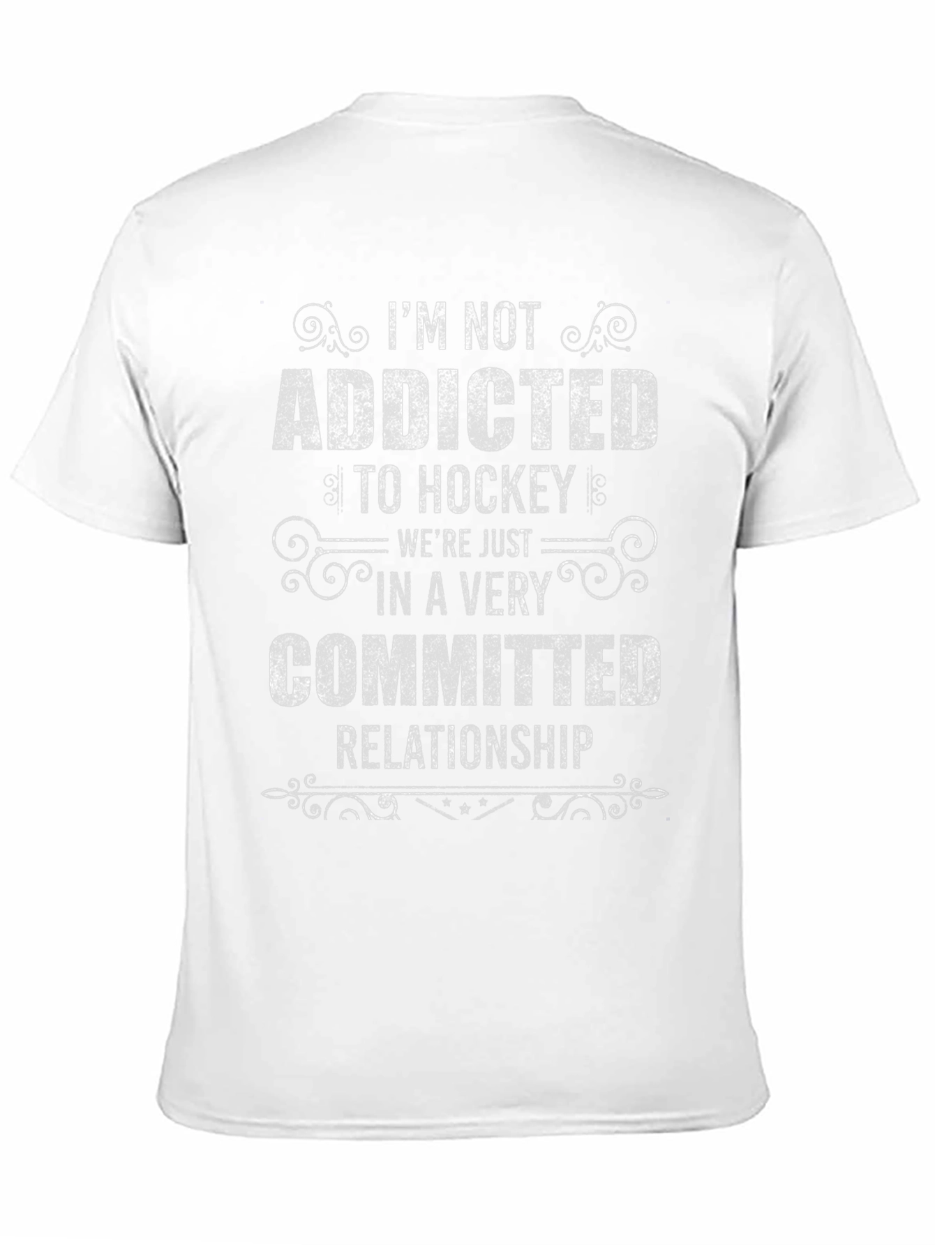 Black Hockey Addicted T-Shirt - Committed Relationship Tee view 11