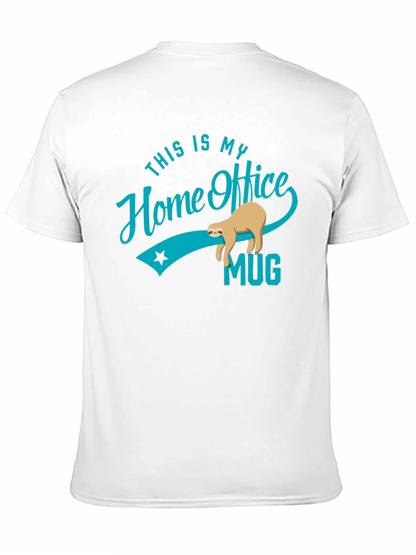 Black Funny Sloth Home Office T-Shirt view 11