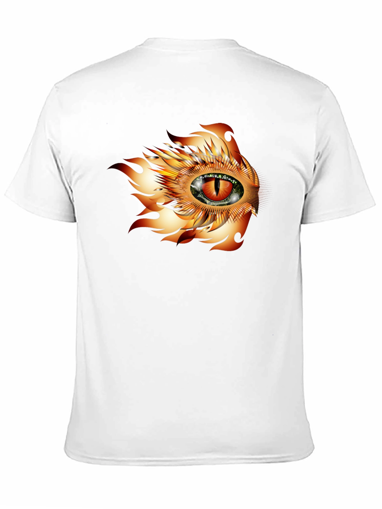 Black Fiery Eye Graphic T-Shirt - Bold Black Cotton Tee view 11