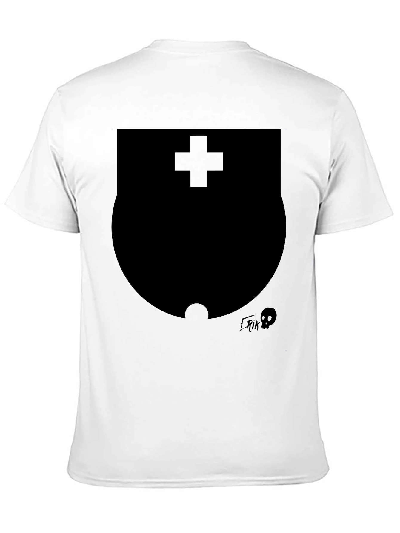 Black Modern Black Graphic T-Shirt with Shield Design view 11