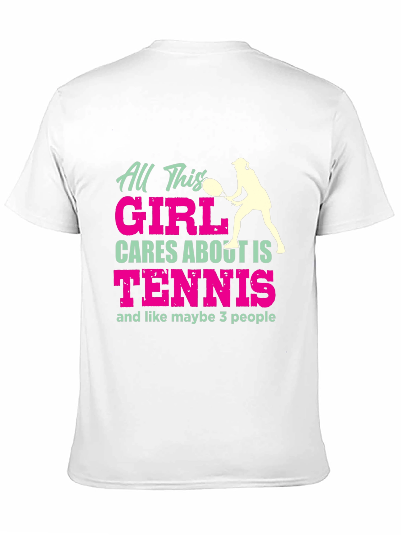 Black Tennis Girl T-Shirt Funny Player Tee view 11