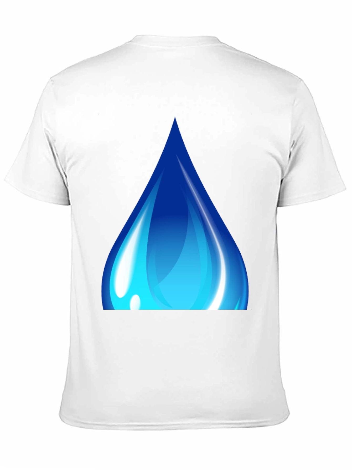 Black Blue Water Drop Graphic Black T-Shirt view 11