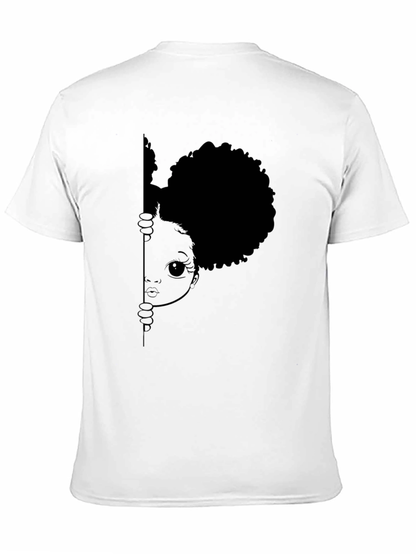 Black Afro Girl Peek-a-Boo Graphic Tee view 11