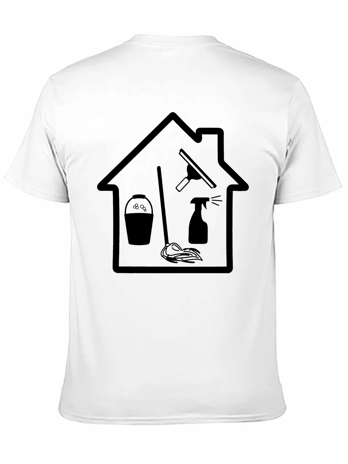 Black Cleaning Service T-Shirt - Black Graphic Tee view 11