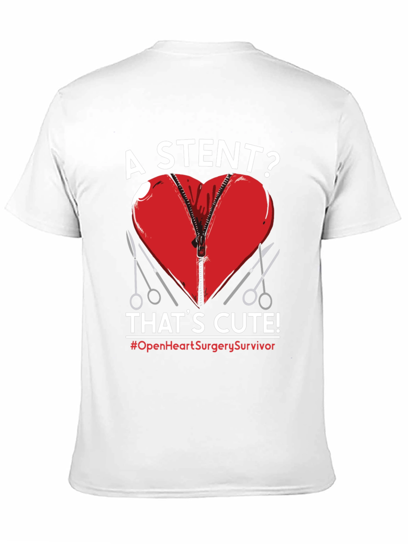 Black Open Heart Surgery Survivor Graphic Tee view 11