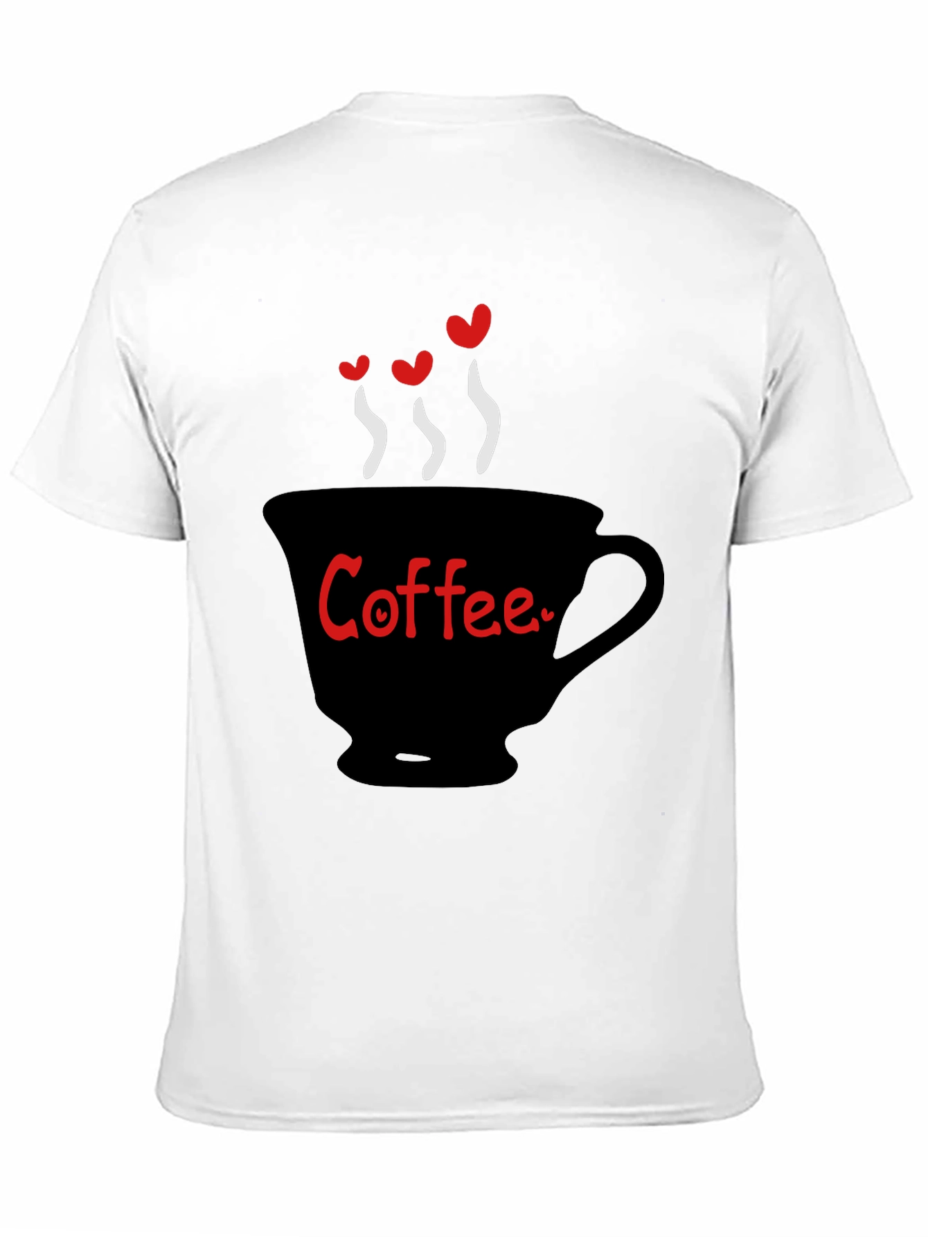 Black Coffee Lover T-Shirt - Heart Steam Design view 11