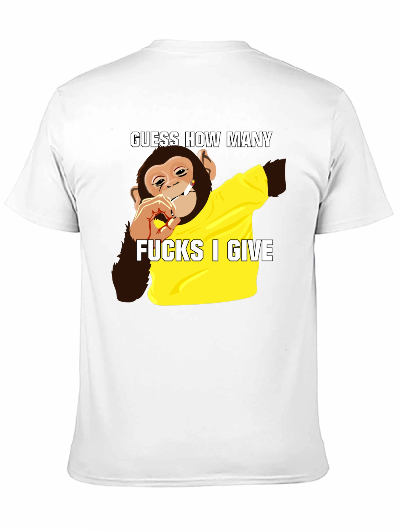 Black Guess How Many F*cks Monkey T-Shirt view 11
