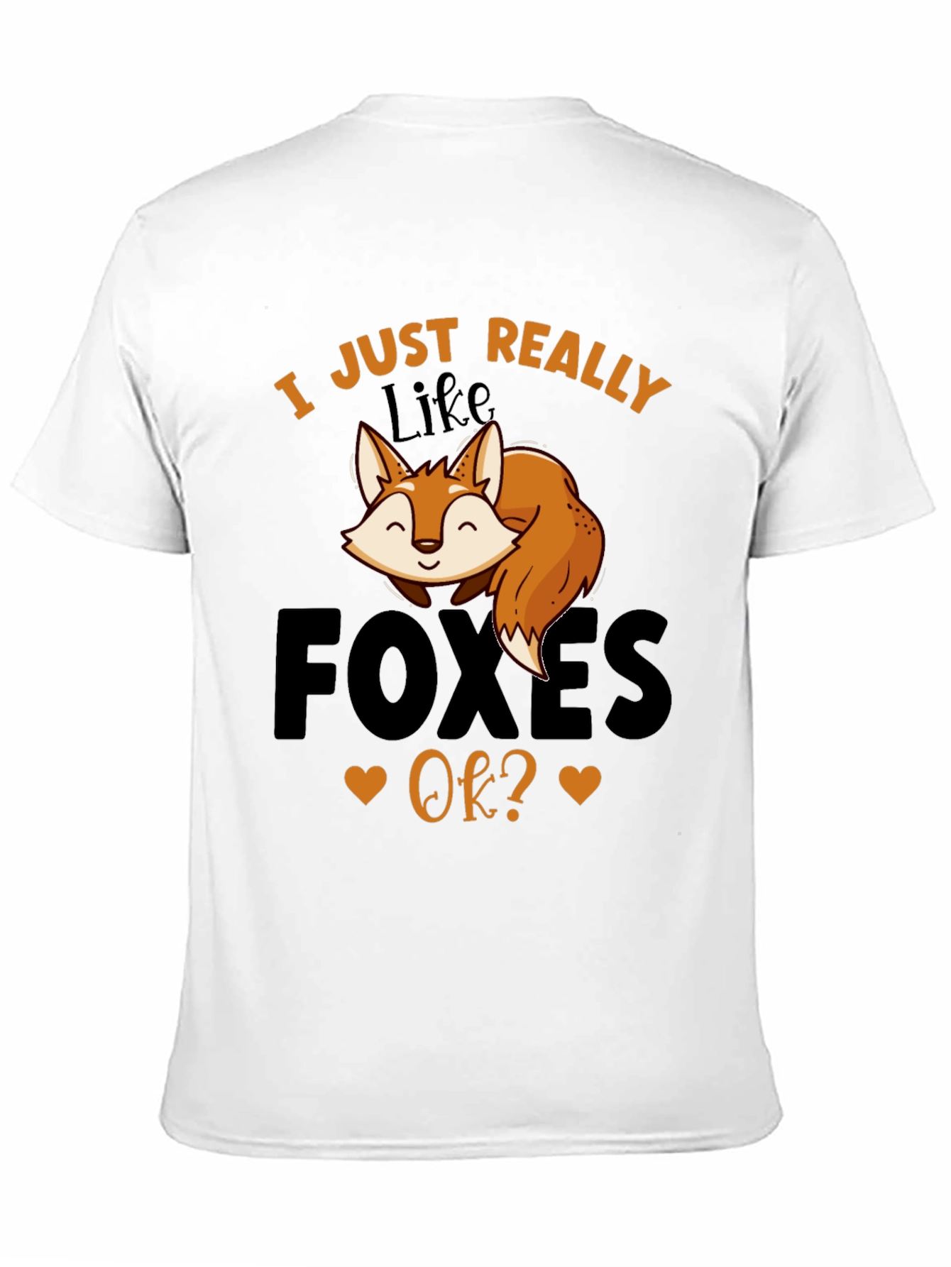 Black I Just Really Like Foxes OK? Graphic Tee view 11