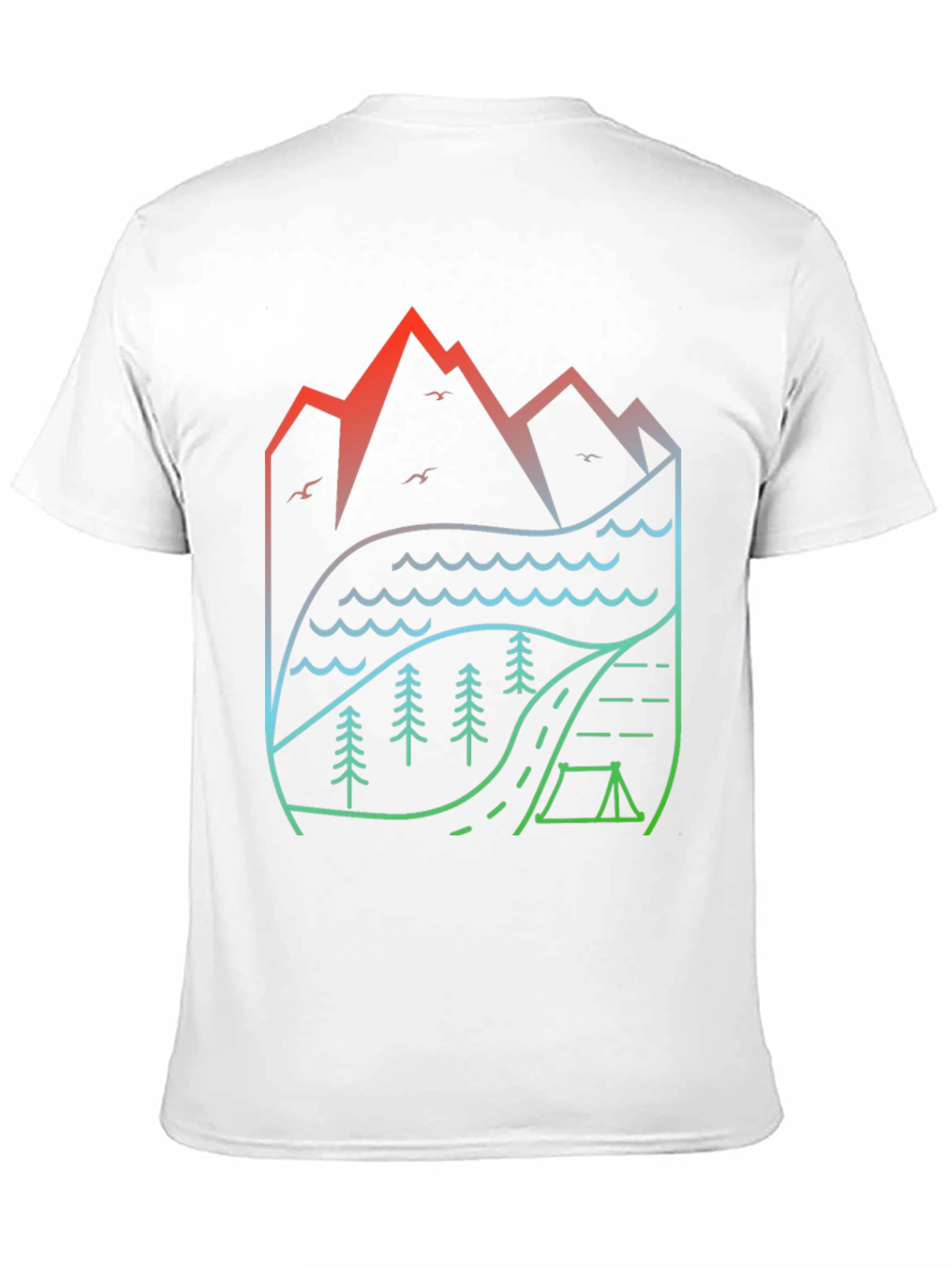 Black Nature's Embrace T-Shirt: Mountain, Lake, Camping Design view 11