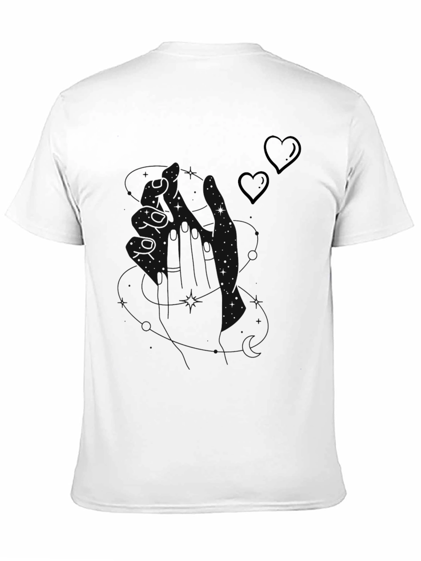 Black Modern Black Graphic Tee with Heart Accents view 11