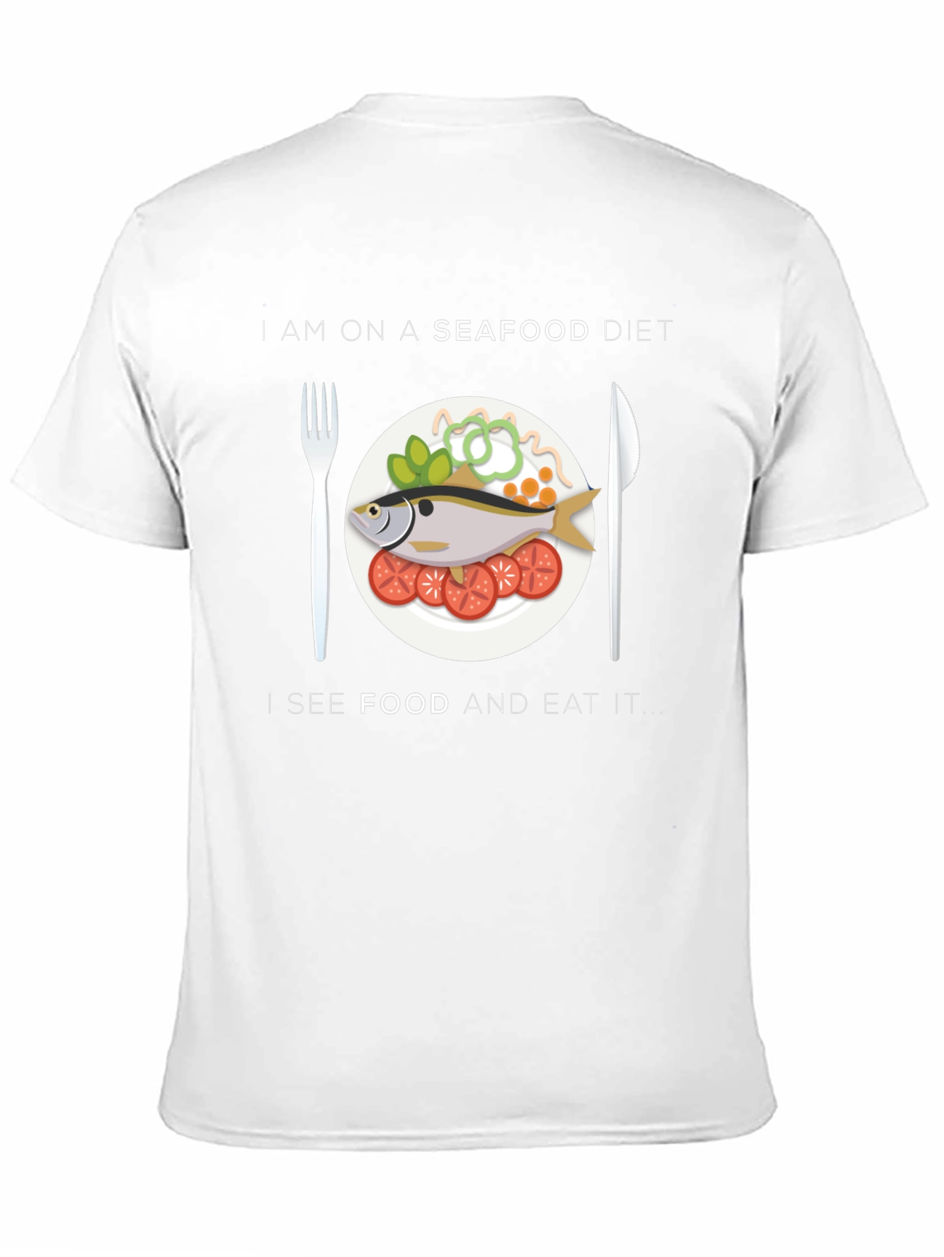 Black Seafood Diet T-Shirt - Funny Foodie Tee view 11