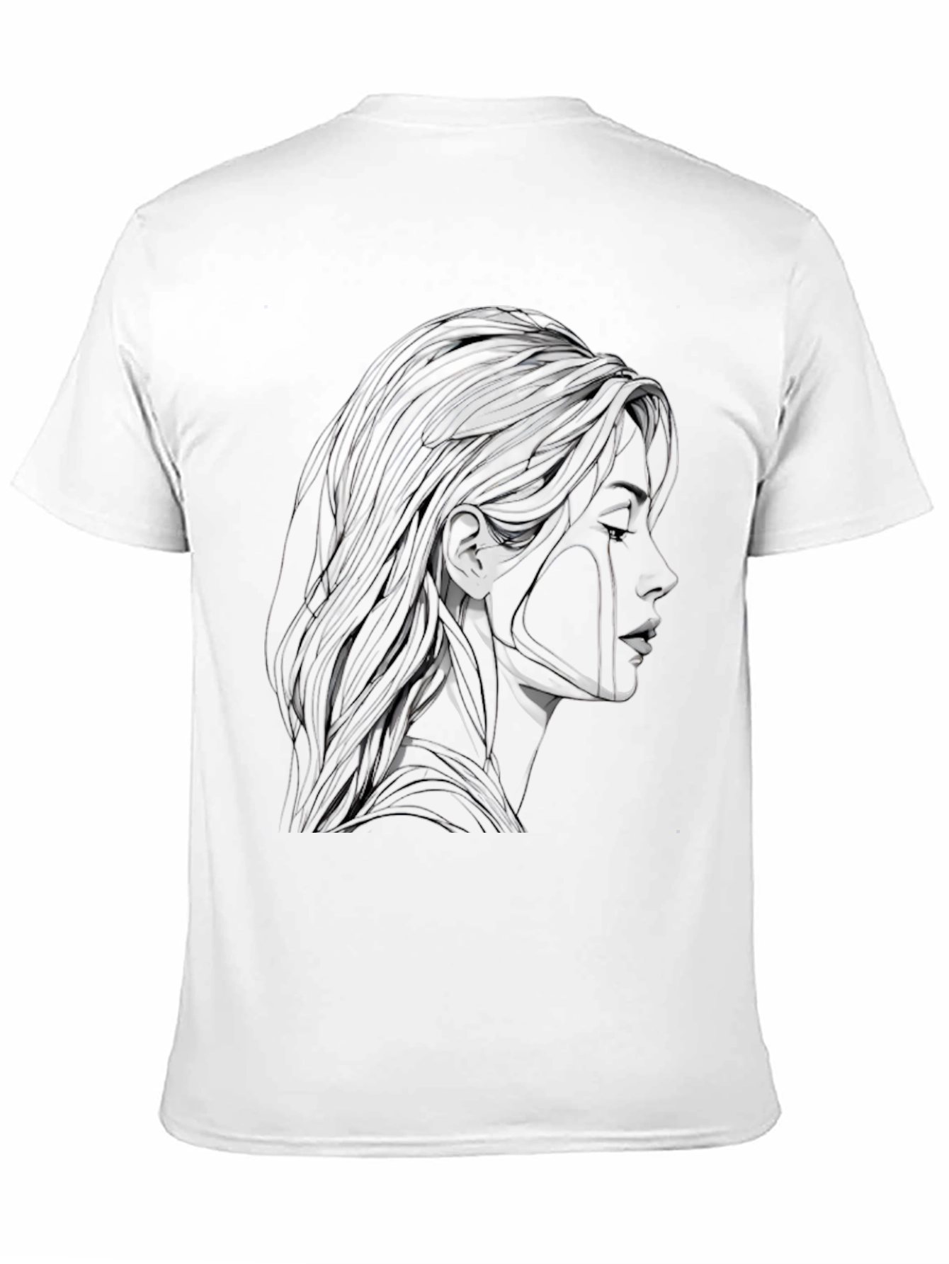Black Abstract Woman Graphic Black T-Shirt view 11