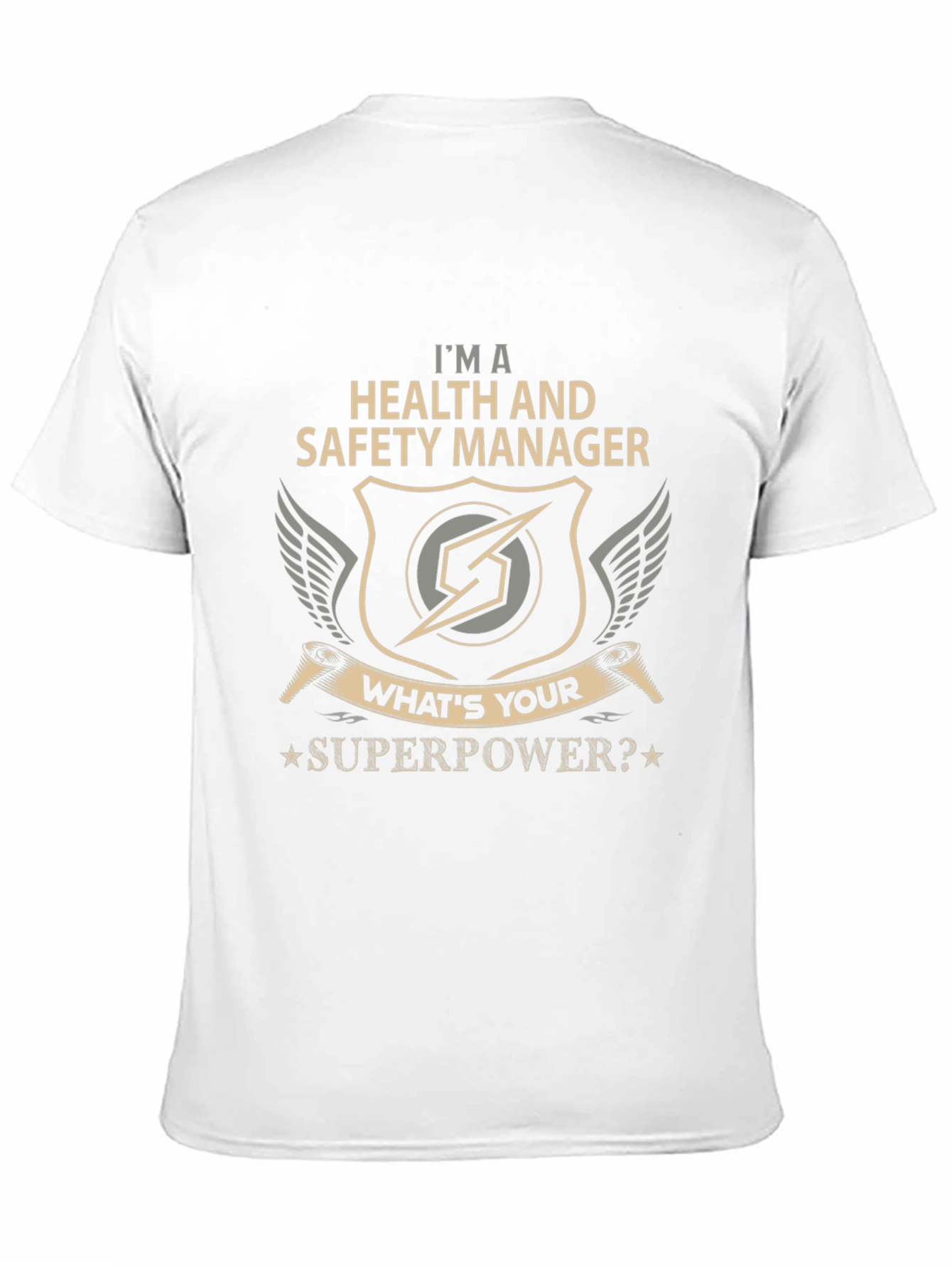 Black Health and Safety Manager Superpower T-Shirt view 11