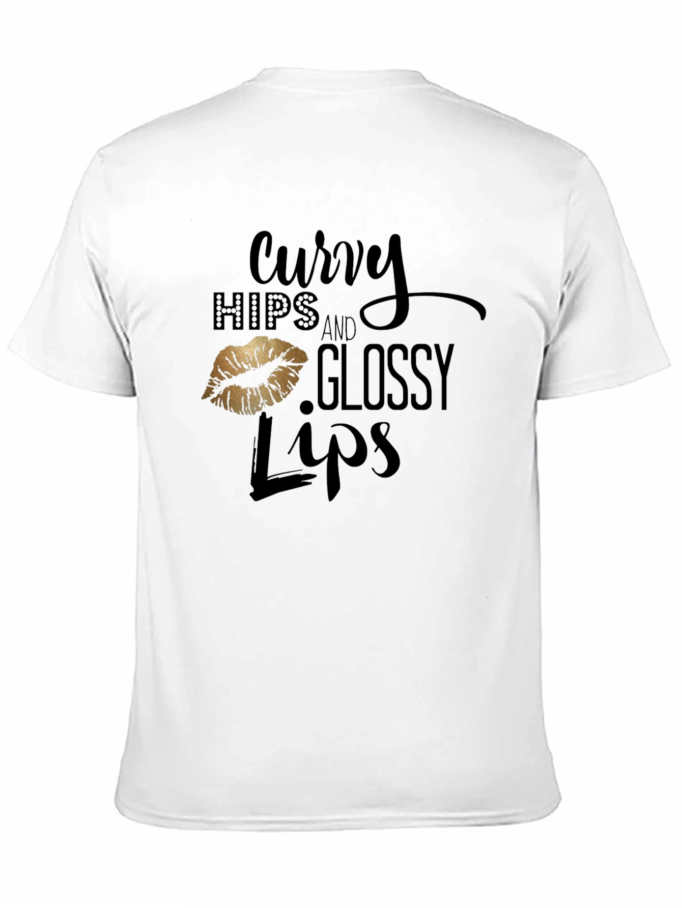 Black Curvy Hips & Glossy Lips Graphic Tee - Black view 11