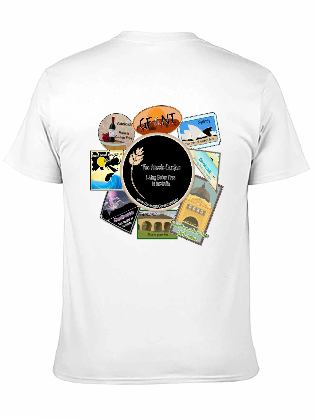 Black Aussie Cities Gluten-Free T-Shirt view 11
