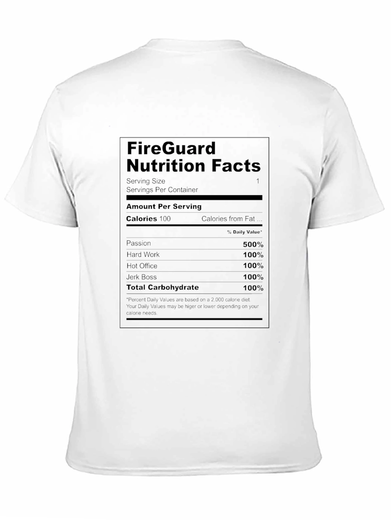 Black FireGuard Nutrition Facts Black T-Shirt view 11