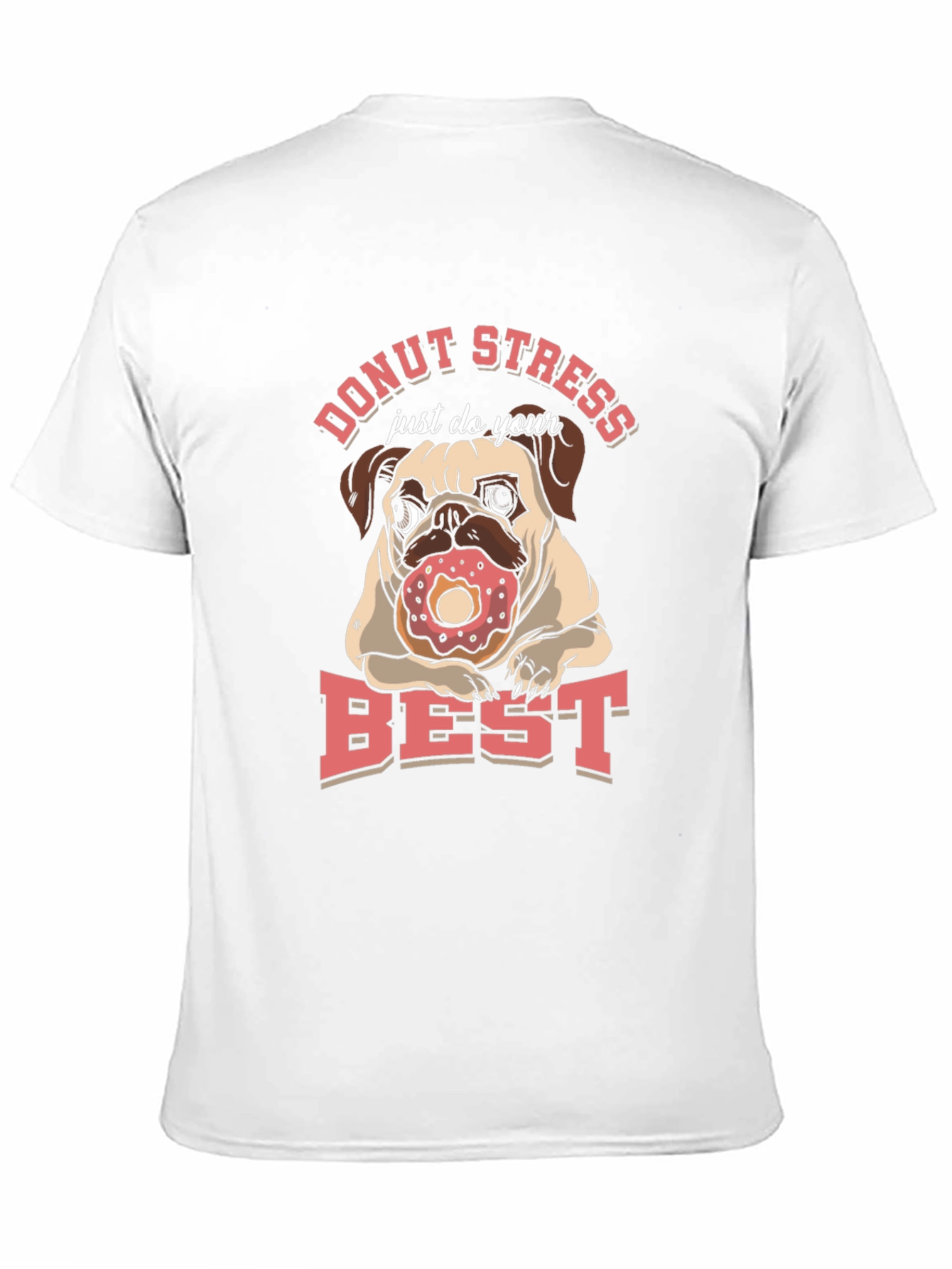 Black Donut Stress Pug T-Shirt view 11
