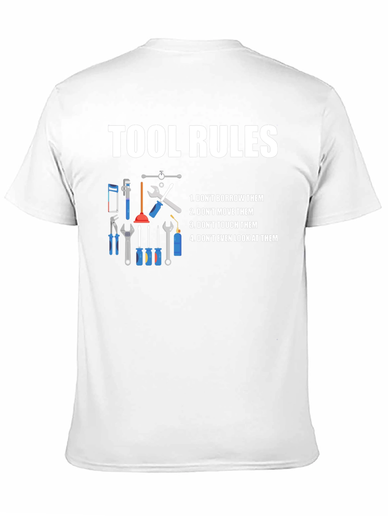 Black Tool Rules Graphic T-Shirt - Funny Handyman Tee view 11