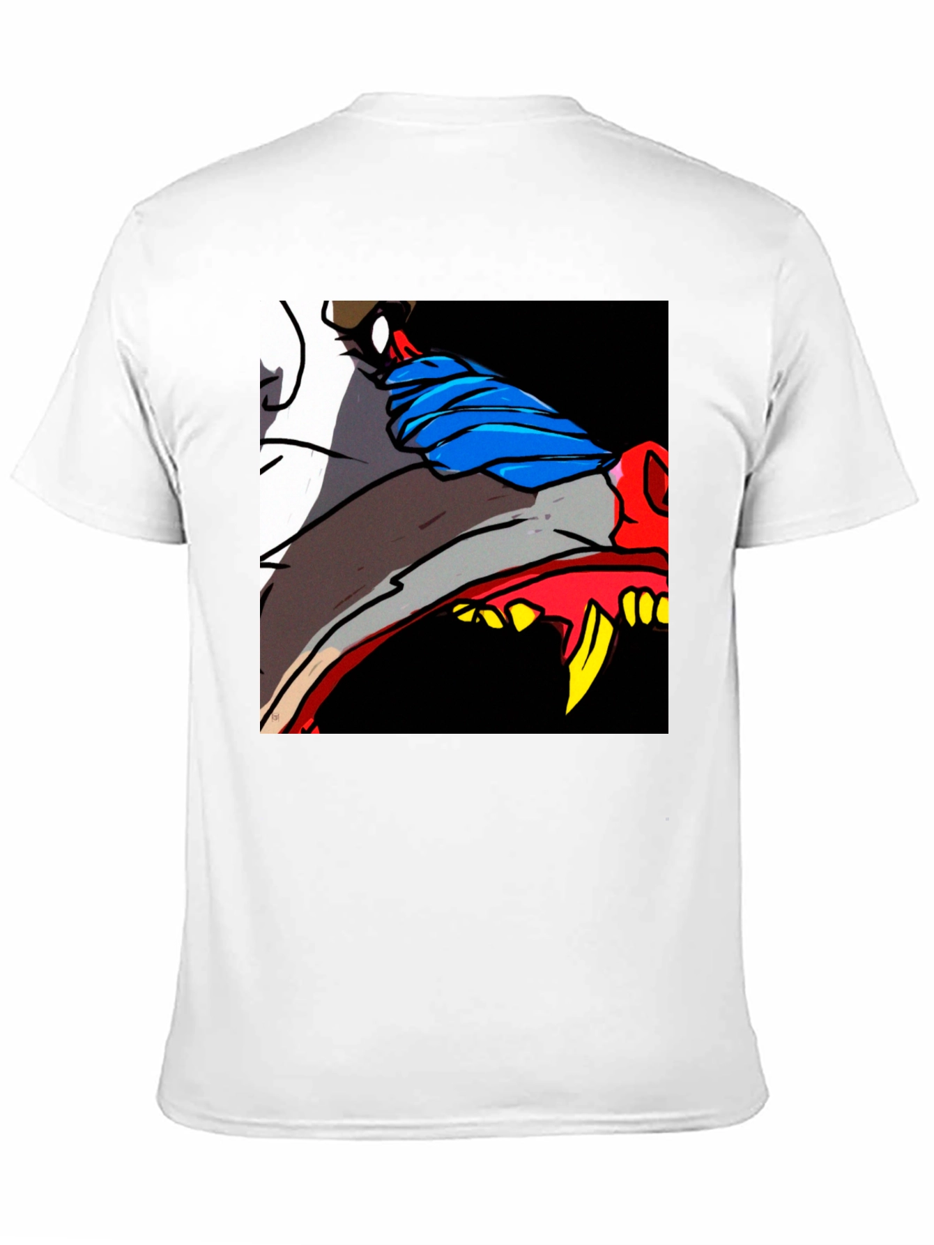 Black Cartoon Wolf Graphic Tee - Black view 11