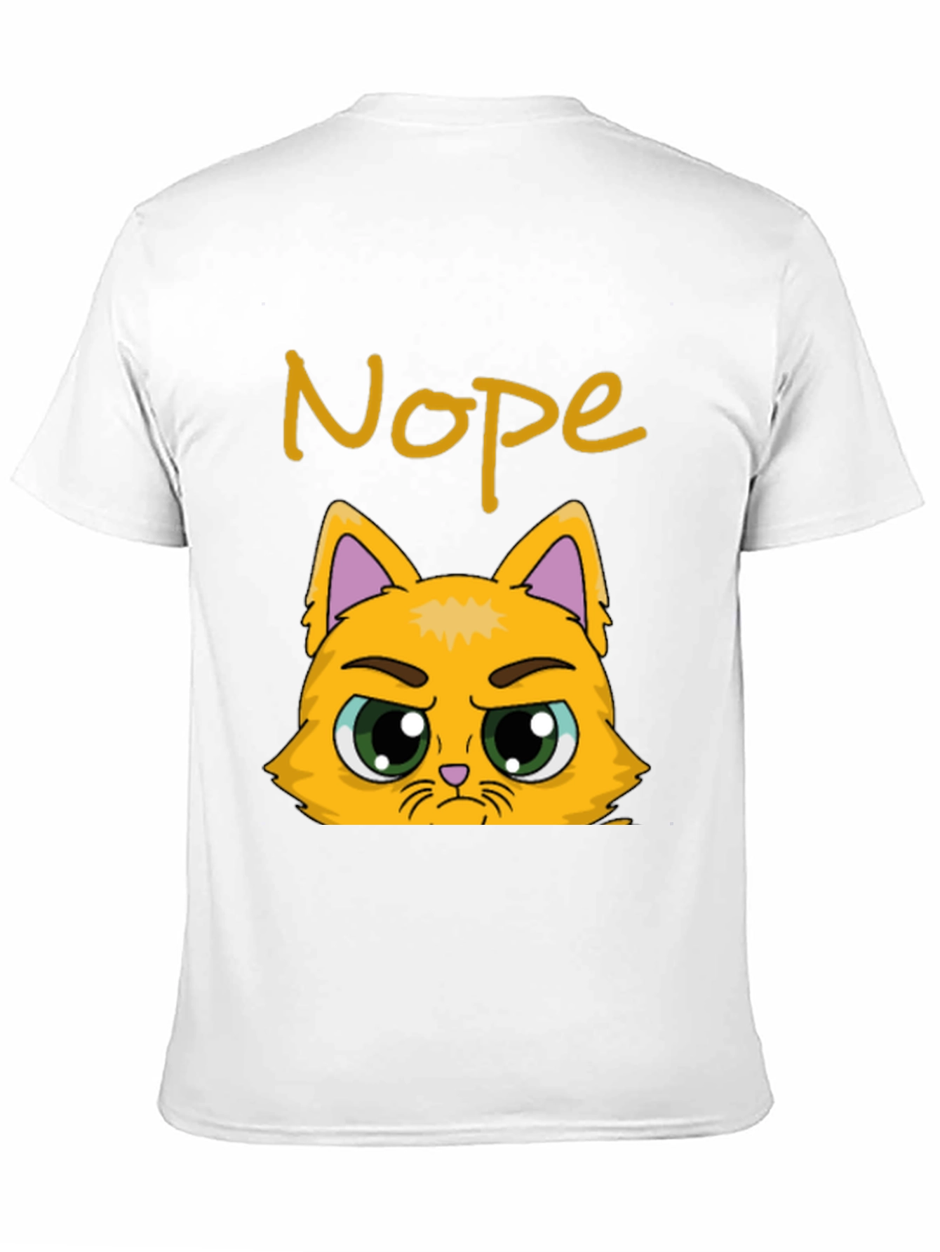 Black Nope Cat Graphic T-Shirt - Funny Grumpy Kitten Tee view 11