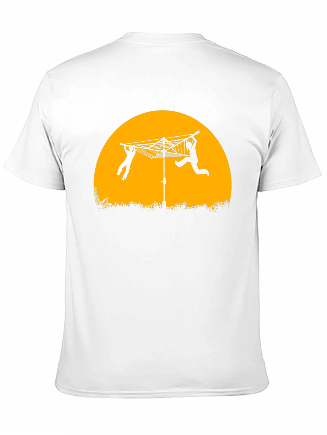 Black Funny Clothesline Silhouette T-Shirt view 11