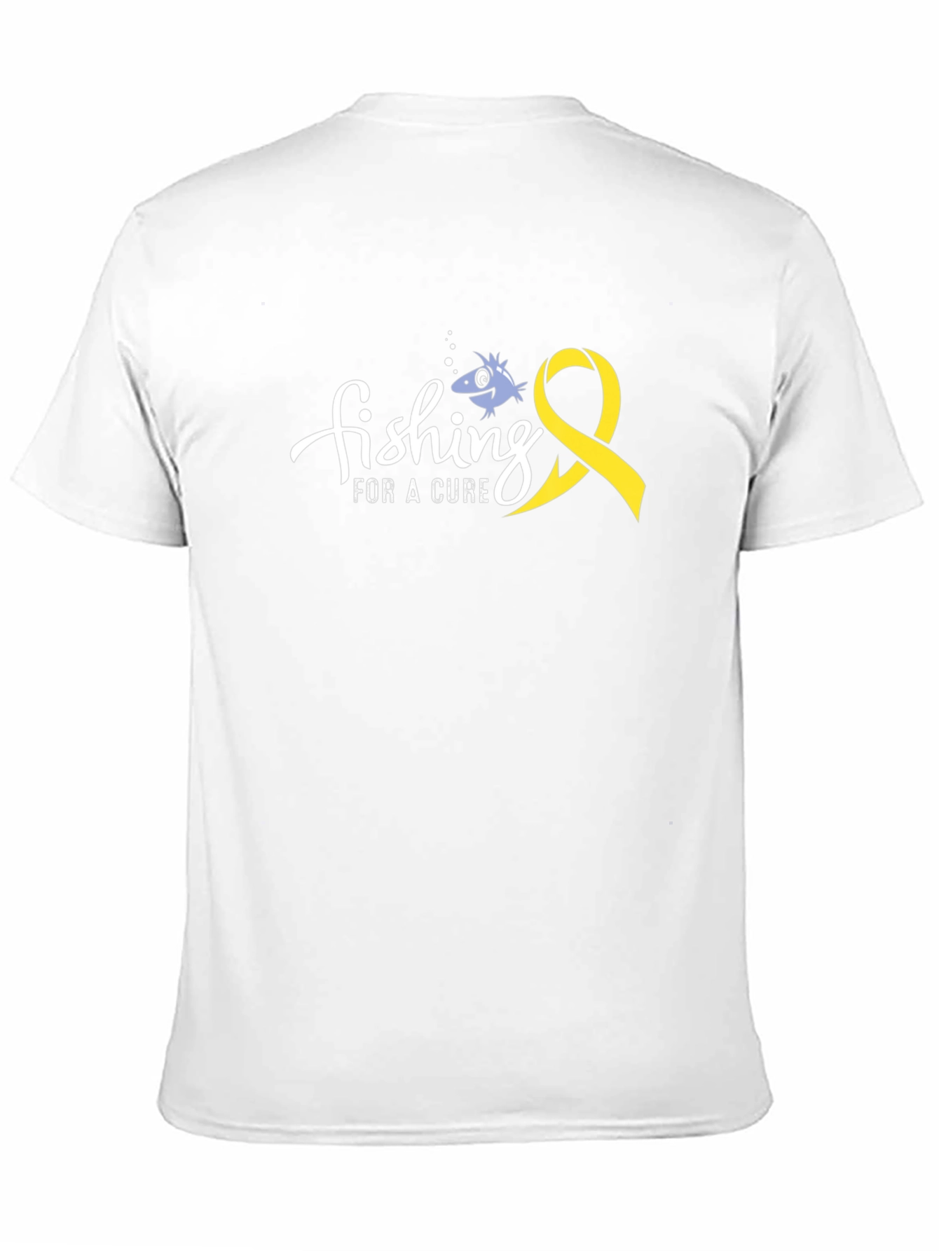 Black Fishing for a Cure T-Shirt - Childhood Cancer Awareness view 11