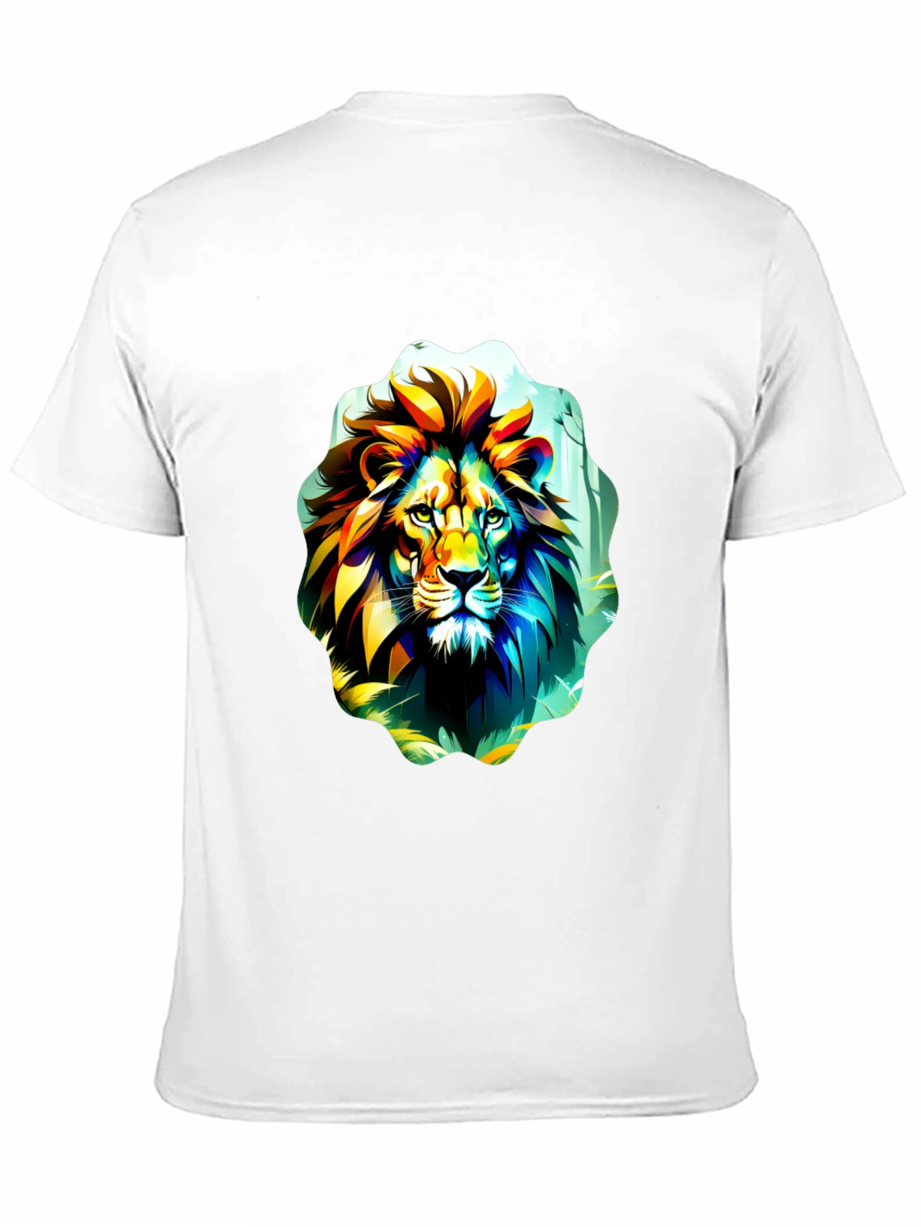 Black Vibrant Lion Graphic Tee - Black Cotton T-Shirt view 11