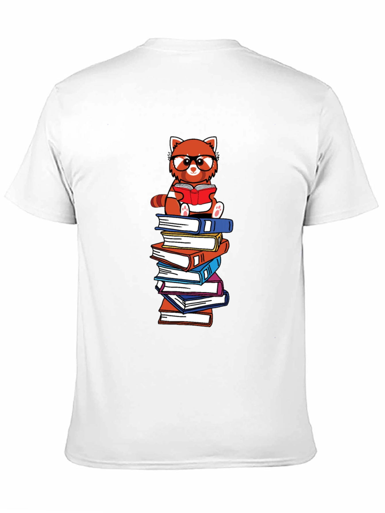 Black Red Panda Reader Graphic Tee - Book Lover T-Shirt view 11