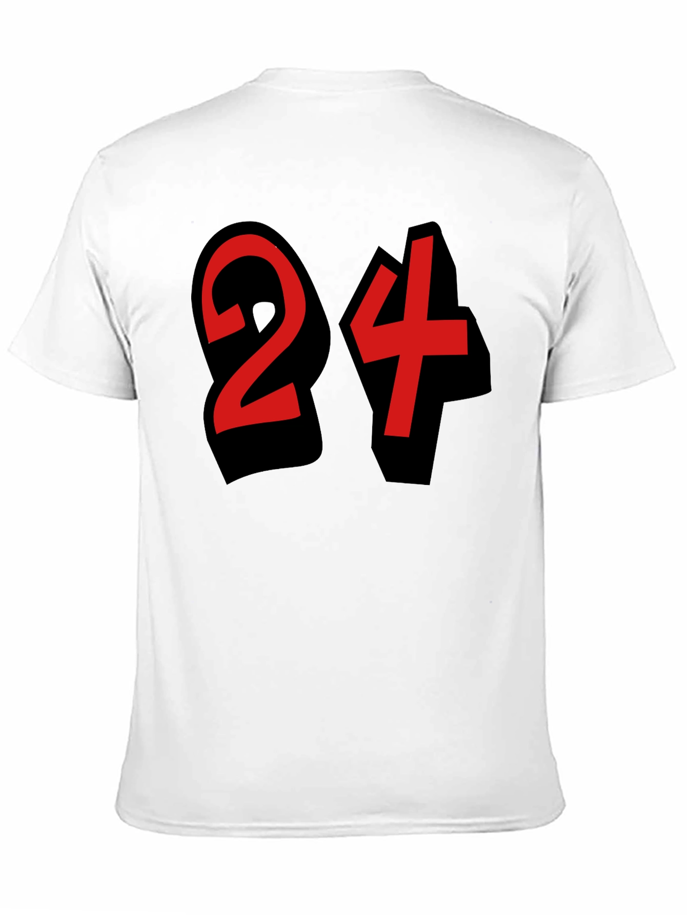 Black Bold Number 24 Graphic Tee - Black Cotton Blend view 11